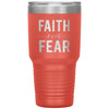 Inspirational Tumbler Faith Over Fear Laser Etched 30oz Stainless Steel Tumbler