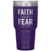 Inspirational Tumbler Faith Over Fear Laser Etched 30oz Stainless Steel Tumbler