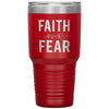 Inspirational Tumbler Faith Over Fear Laser Etched 30oz Stainless Steel Tumbler