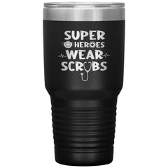 Inspiring Nurse Doctor Tumbler Super Heroes Wear Scrubs Laser Etched 30oz Stainless Steel Tumbler