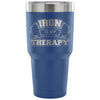 Insulated Coffee Gym Travel Mug Iron Is My Therapy 30 oz Stainless Steel Tumbler