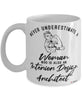 Interior Design Architect Mug Never Underestimate A Woman Who Is Also An Interior Design Architect Coffee Cup White