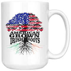 Irish American Mug American Grown Irish Roots 15oz White Coffee Mugs
