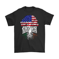 Irish American Shirt American Grown Irish Roots Gildan Mens T-Shirt