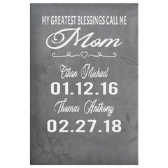 Joseph A C Personalized Mothers Day Gift Canvas Print My Greatest Blessings Call Me Mom