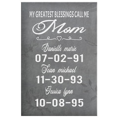 jtaskowitz Personalized Mothers Day Gift Canvas Print My Greatest Blessings Call Me Mom