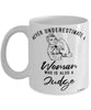 Judge Mug Never Underestimate A Woman Who Is Also A Judge Coffee Cup White