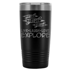 Kayaking Travel Mug Live Laugh Love Explore 20oz Stainless Steel Tumbler