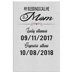 kortiz Personalized Mothers Day Gift Canvas Print My Blessings Call Me Mom