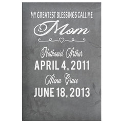 kWood Personalized Mothers Day Gift Canvas Print My Greatest Blessings Call Me Mom