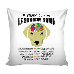 Labrador Retriever Graphic Pillow Cover A Map Of A Labrador Brain