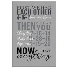 Lauren S Personalized Family Names Canvas First We Had Each Other Then We Had You