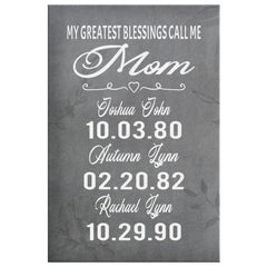 LeFort Personalized Mothers Day Gift Canvas Print My Greatest Blessings Call Me Mom