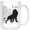 Leo Zodiac Astrology Mug Leo 15oz White Coffee Mugs