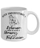 Library Technician Mug Never Underestimate A Woman Who Is Also A Library Tech Coffee Cup White