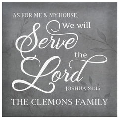 Lisa K As for Me and My House We Will Serve The Lord Personalized Canvas Print