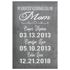 lMann Personalized Mothers Day Gift Canvas Print My Greatest Blessings Call Me Mom