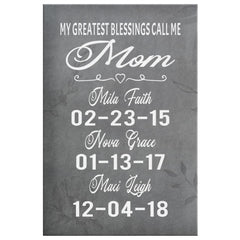Lori L Personalized Mothers Day Gift Canvas Print My Greatest Blessings Call Me Mom