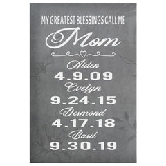 lPasillas Personalized Mothers Day Gift Canvas Print My Greatest Blessings Call Me Mom