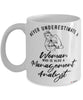 Management Analyst Mug Never Underestimate A Woman Who Is Also A Management Analyst Coffee Cup White