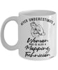 Mapping Technician Mug Never Underestimate A Woman Who Is Also A Mapping Tech Coffee Cup White