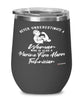 Marine Fire Alarm Technician Wine Glass Never Underestimate A Woman Who Is Also A Marine Fire Alarm Tech 12oz Stainless Steel Black