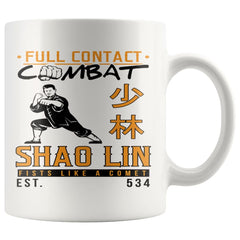 Martial Arts Mug Full Combat Shao Lin 11oz White Coffee Mugs
