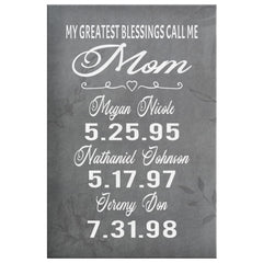 Megan D Personalized Mothers Day Gift Canvas Print My Greatest Blessings Call Me Mom