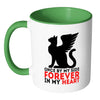 Memorial Cat Mug Once By My Side Forever My Heart White 11oz Accent Coffee Mugs