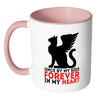 Memorial Cat Mug Once By My Side Forever My Heart White 11oz Accent Coffee Mugs