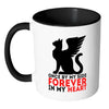 Memorial Cat Mug Once By My Side Forever My Heart White 11oz Accent Coffee Mugs