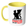 Memorial Cat Mug Once By My Side Forever My Heart White 11oz Accent Coffee Mugs