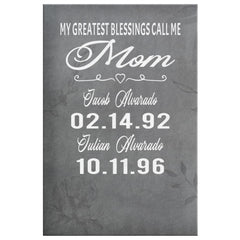 Michael A Personalized Mothers Day Gift Canvas Print My Greatest Blessings Call Me Mom