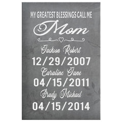 Michael L Personalized Mothers Day Gift Canvas Print My Greatest Blessings Call Me Mom