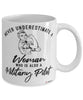 Military Pilot Mug Never Underestimate A Woman Who Is Also A Military Pilot Coffee Cup White