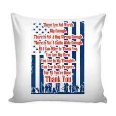Military Veteran Graphic Pillow Cover Thank You