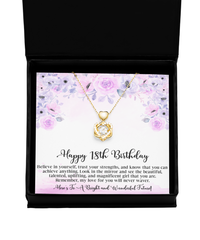 18th Birthday Heart Knot Gold Necklace Believe In Yourself Trust Your Strength And Know That You Can Achieve Anything