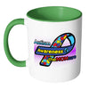 Mom Austism Awareness Mug White 11oz Accent Coffee Mugs