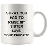 Mom Dad Mug Sorry You Had To Raise My Sister 11oz White Coffee Mug