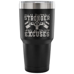 Motivation Gym Travel Mug Make Yourself Stronger 30 oz Stainless Steel Tumbler