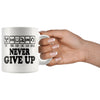 Motivation Mug Eat Train Study Love Sleep Never Give Up 11oz White Coffee Mugs