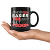 Motivation Mug It Never Gets Easier You Just Get Stronger 11oz Black Coffee Mugs