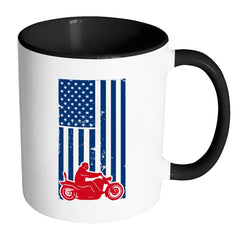 Motorcycle Biker Mug Biker Flag White 11oz Accent Coffee Mugs