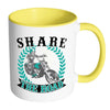 Motorcycle Mug Share The Road White 11oz Accent Coffee Mugs