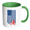 Mountain Biker Mug Mountain Bike Flag White 11oz Accent Coffee Mugs
