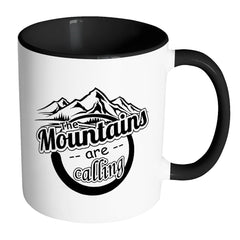 Mountain Climber Mug The Mountains Are Calling White 11oz Accent Coffee Mugs