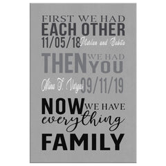 mVargas Custom Family Names Canvas First We Had Each Other Then We Had You