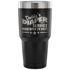 New Dad Travel Mug Daddy's Diaper Service 30 oz Stainless Steel Tumbler