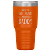 New Dad Tumbler For Father Only The Best Hubby Get Promoted To Daddy Laser Etched 30oz Stainless Steel Tumbler