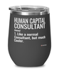 Funny Human Capital Consultant Wine Glass Like A Normal Consultant But Much Cooler 12oz Stainless Steel Black
